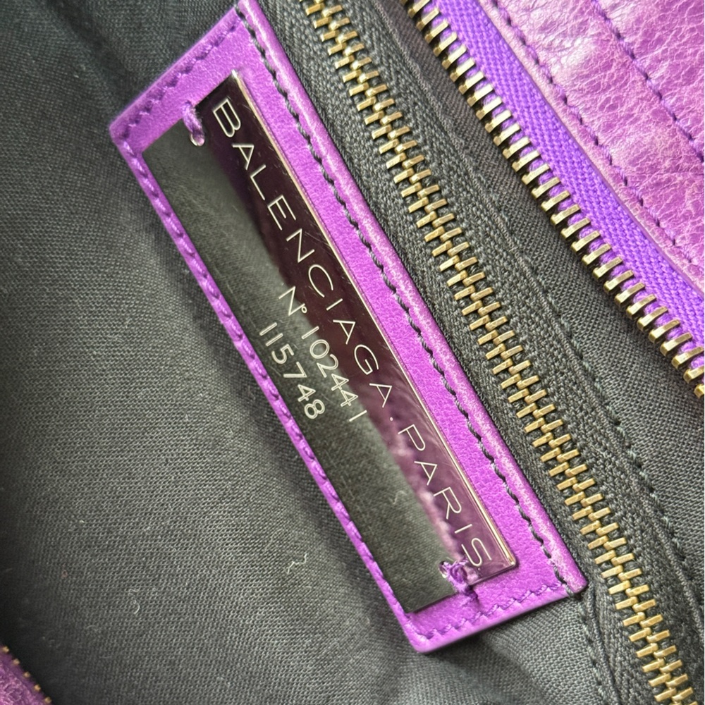 BALENCIAGA CITY BAG SUPER RARE ULTRAVIOLET PURPLE F/W 2013 CLASSIC CITY - Picture 11 of 14
